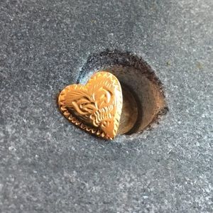 Single solid gold heart earring